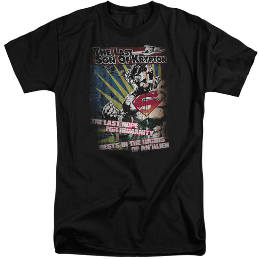 Superman - Last Hope - Short Sleeve Adult Tall - Black T-shirt