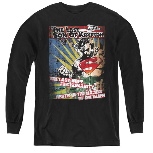 Superman - Last Hope - Youth Long Sleeve Tee - Black