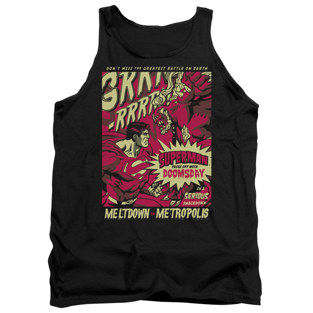 Superman - Metropolis Meltdown - Adult Tank - Black