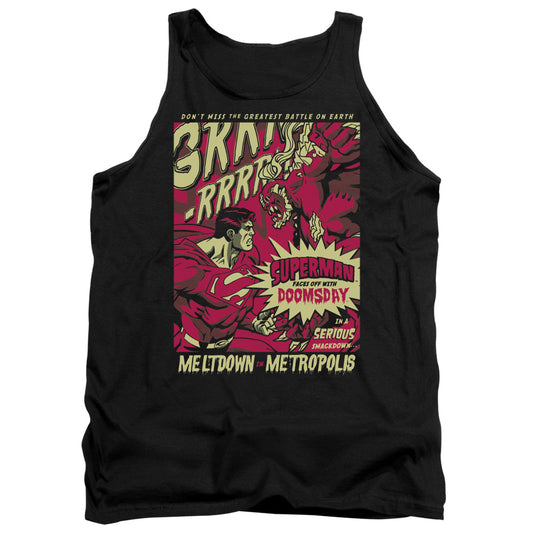 Superman - Metropolis Meltdown - Adult Tank - Black
