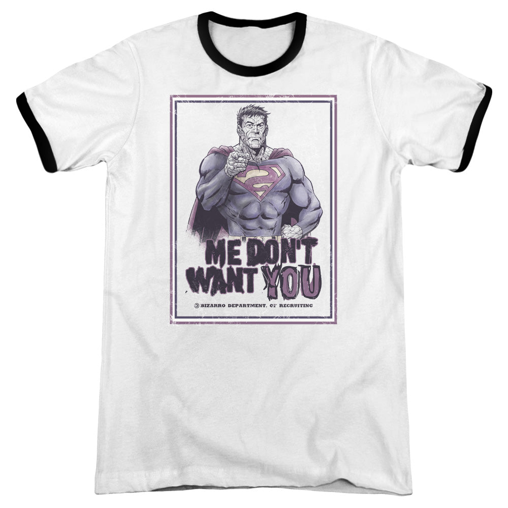 Superman - Dont Want You - Adult Ringer - White/black