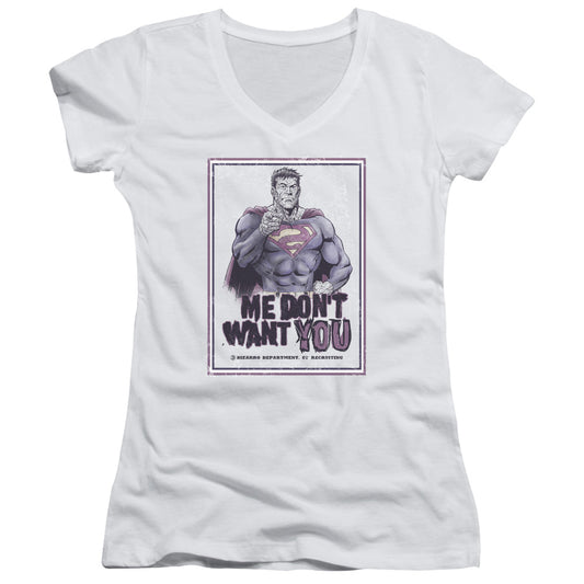 Superman - Dont Want You - Junior V-neck - White