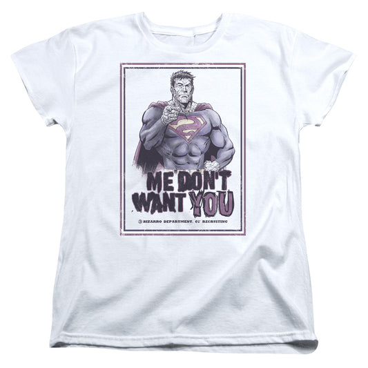 Superman - Dont Want You - Short Sleeve Womens Tee - White T-shirt