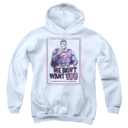 Superman Dont Want You-youth Pull-over Hoodie - White