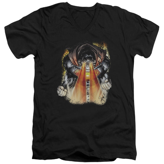 Superman - Cover 218 - Short Sleeve Adult V-neck - Black T-shirt