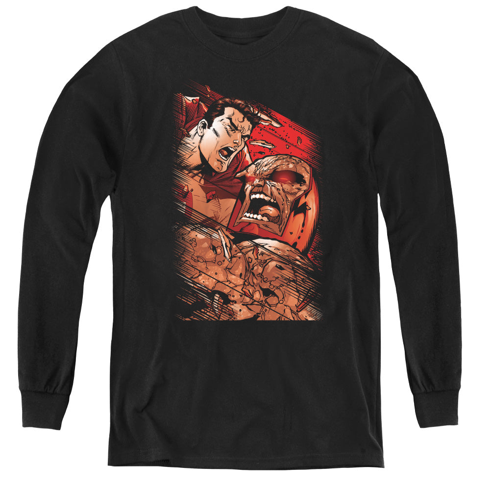 Superman - Supes Vs Darkseid - Youth Long Sleeve Tee - Black