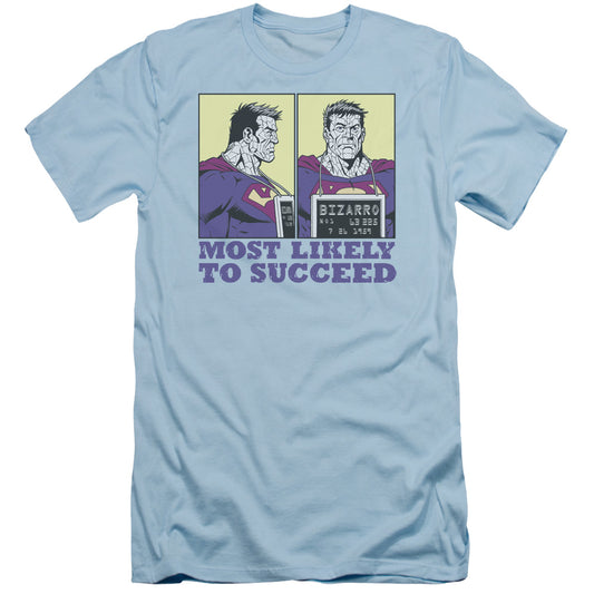 Superman - Most Likely - Short Sleeve Adult 30/1 - Light Blue T-shirt