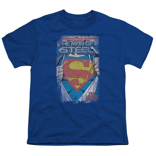 Superman - Legendary - Short Sleeve Youth 18/1 - Royal Blue T-shirt