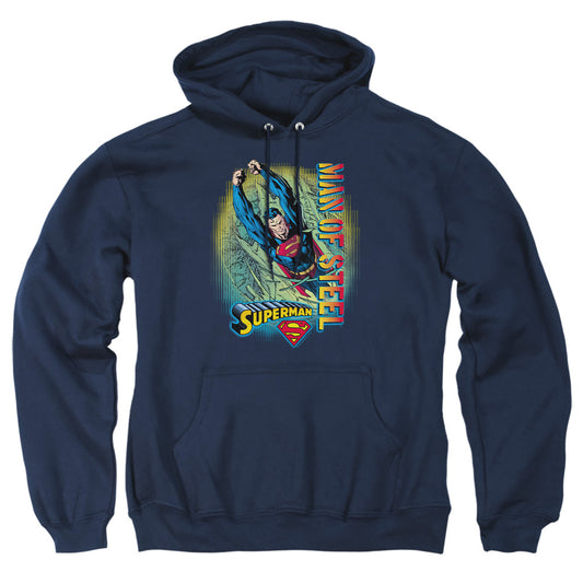 Superman - Breakthrough - Adult Pull-over Hoodie - Navy