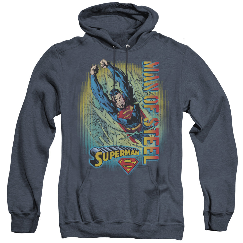 Superman - Breakthrough - Adult Heather Hoodie - Navy