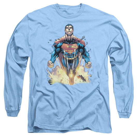 Superman - #224 Cover - Long Sleeve Adult 18/1 - Carolina Blue T-shirt