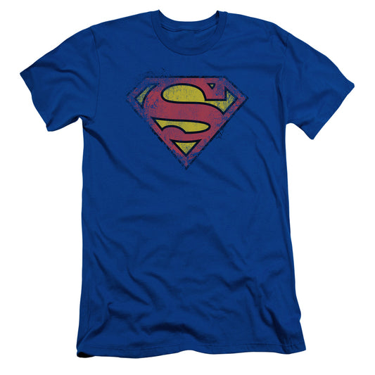 Superman - Destroyed Supes Logo - Short Sleeve Adult 30/1 - Royal Blue T-shirt