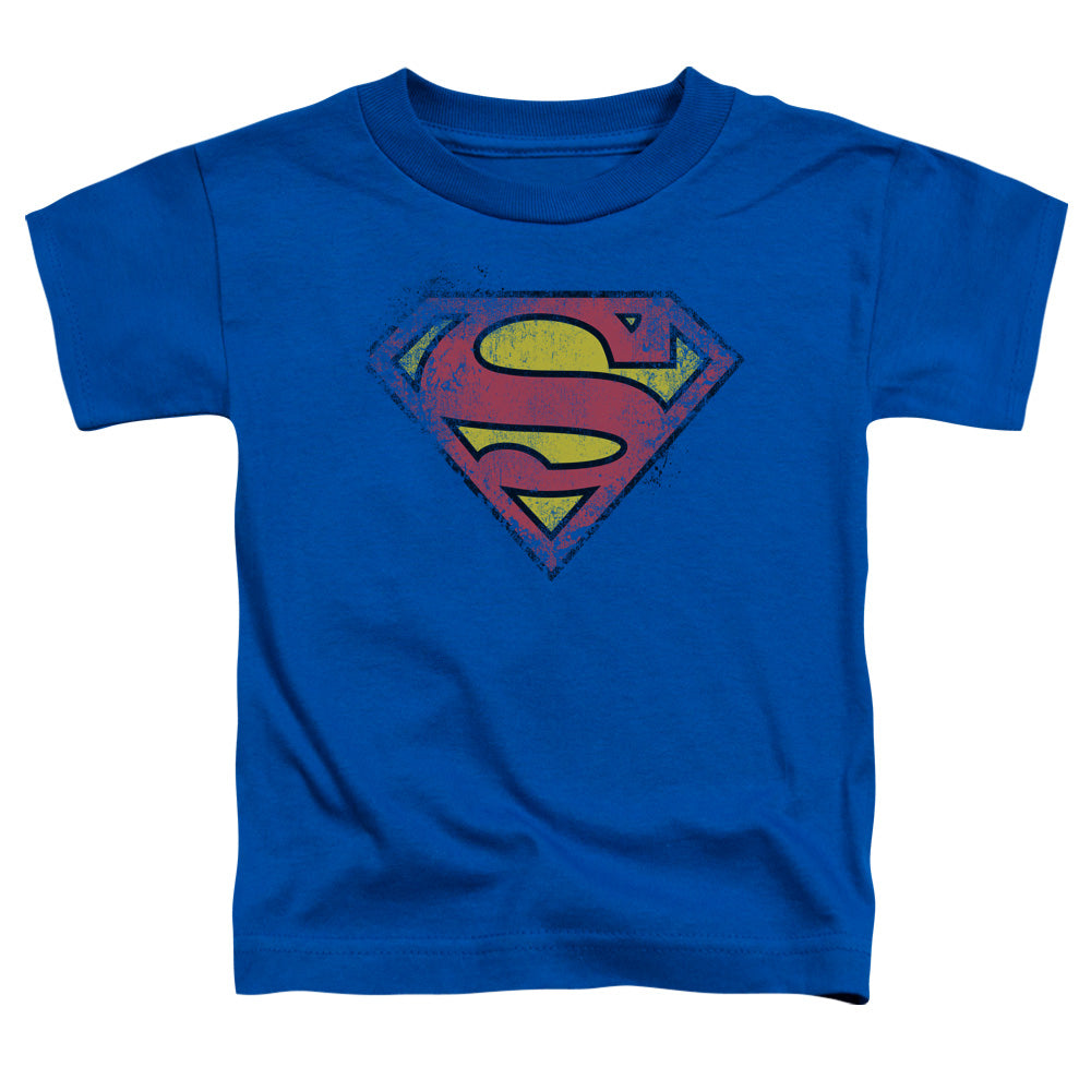 Superman - Destroyed Supes Logo - Short Sleeve Toddler Tee - Royal T-shirt