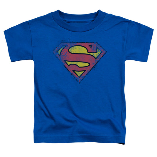Superman - Destroyed Supes Logo - Short Sleeve Toddler Tee - Royal T-shirt