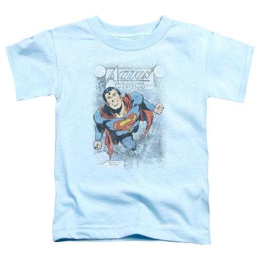Superman - Action #419 Distress - Short Sleeve Toddler Tee - Light Blue T-shirt