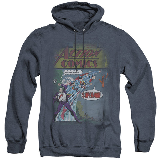 Superman - Quick Change - Adult Heather Hoodie - Navy