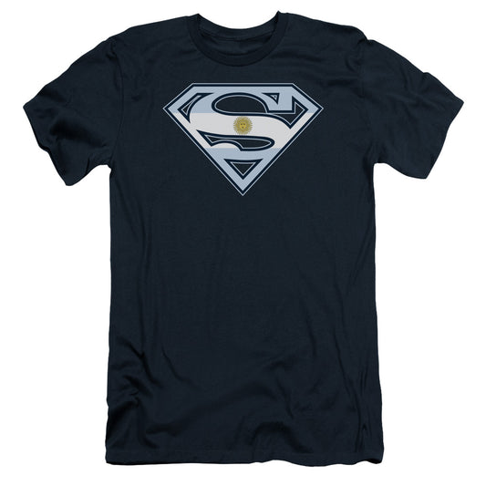 Superman - Argentinian Shield - Short Sleeve Adult 30/1 - Navy T-shirt