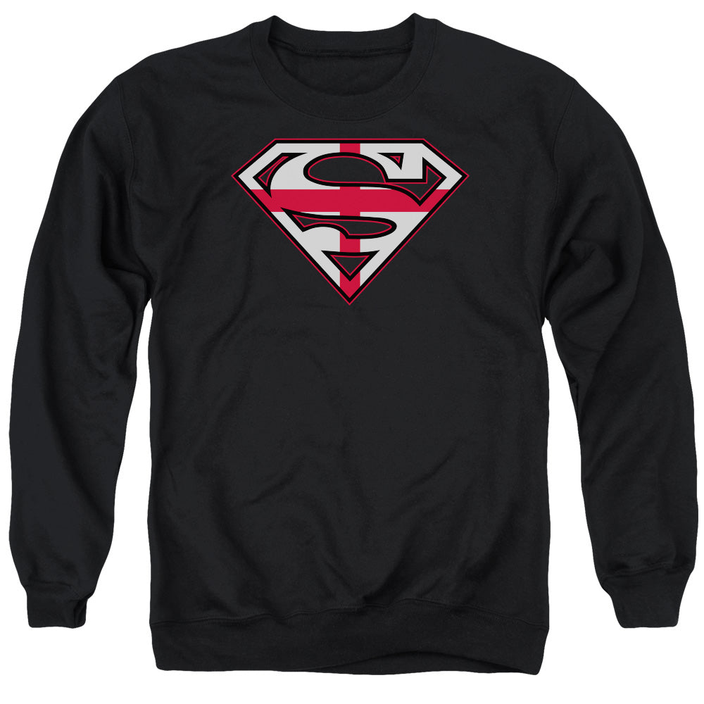 Superman - English Shield - Adult Crewneck Sweatshirt - Black