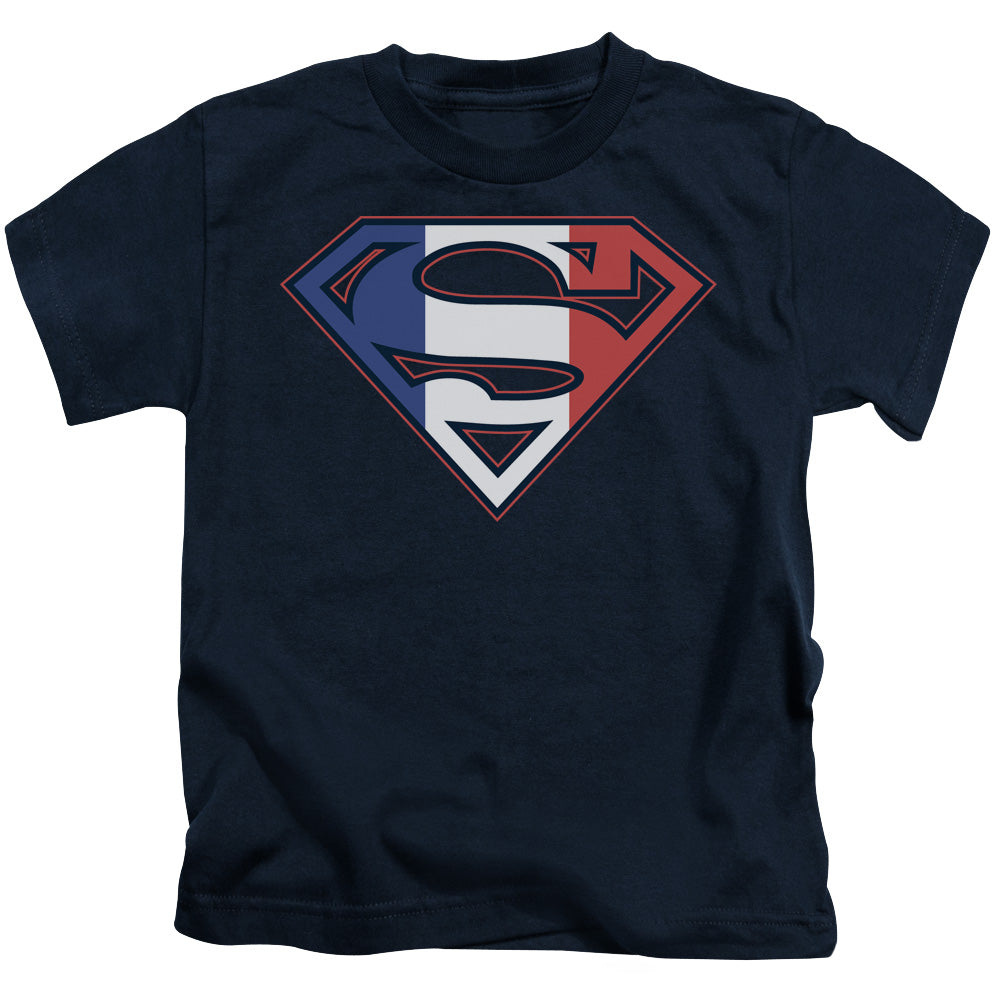 SUPERMAN FRENCH SHIELD - S/S JUVENILE 18/1 - NAVY - T-Shirt