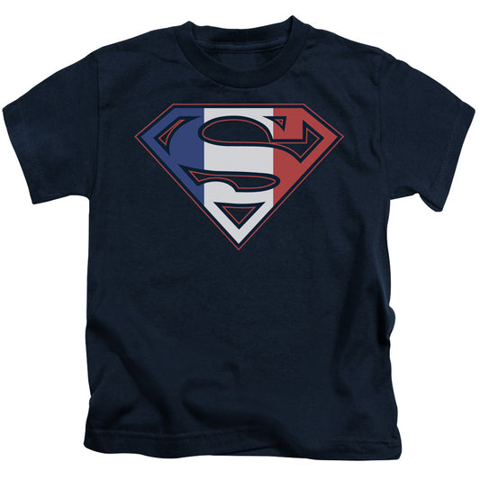 SUPERMAN FRENCH SHIELD - S/S JUVENILE 18/1 - NAVY - T-Shirt