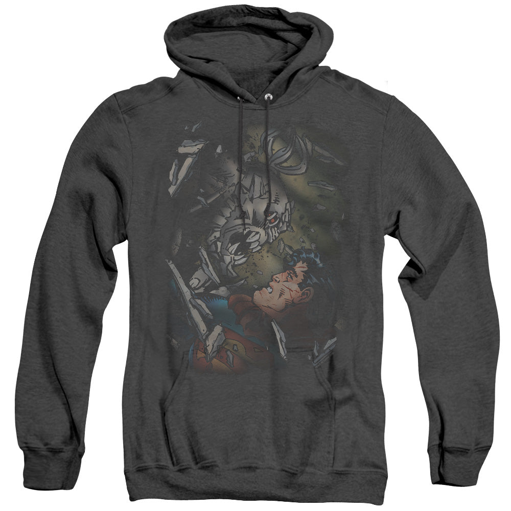 Superman - Epic Battle - Adult Heather Hoodie - Black
