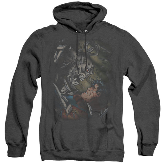 Superman - Epic Battle - Adult Heather Hoodie - Black