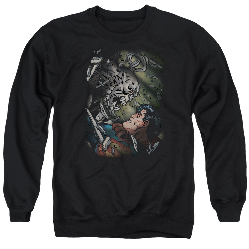 Superman - Epic Battle - Adult Crewneck Sweatshirt - Black
