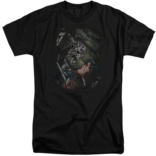 Superman - Epic Battle - Short Sleeve Adult Tall - Black T-shirt