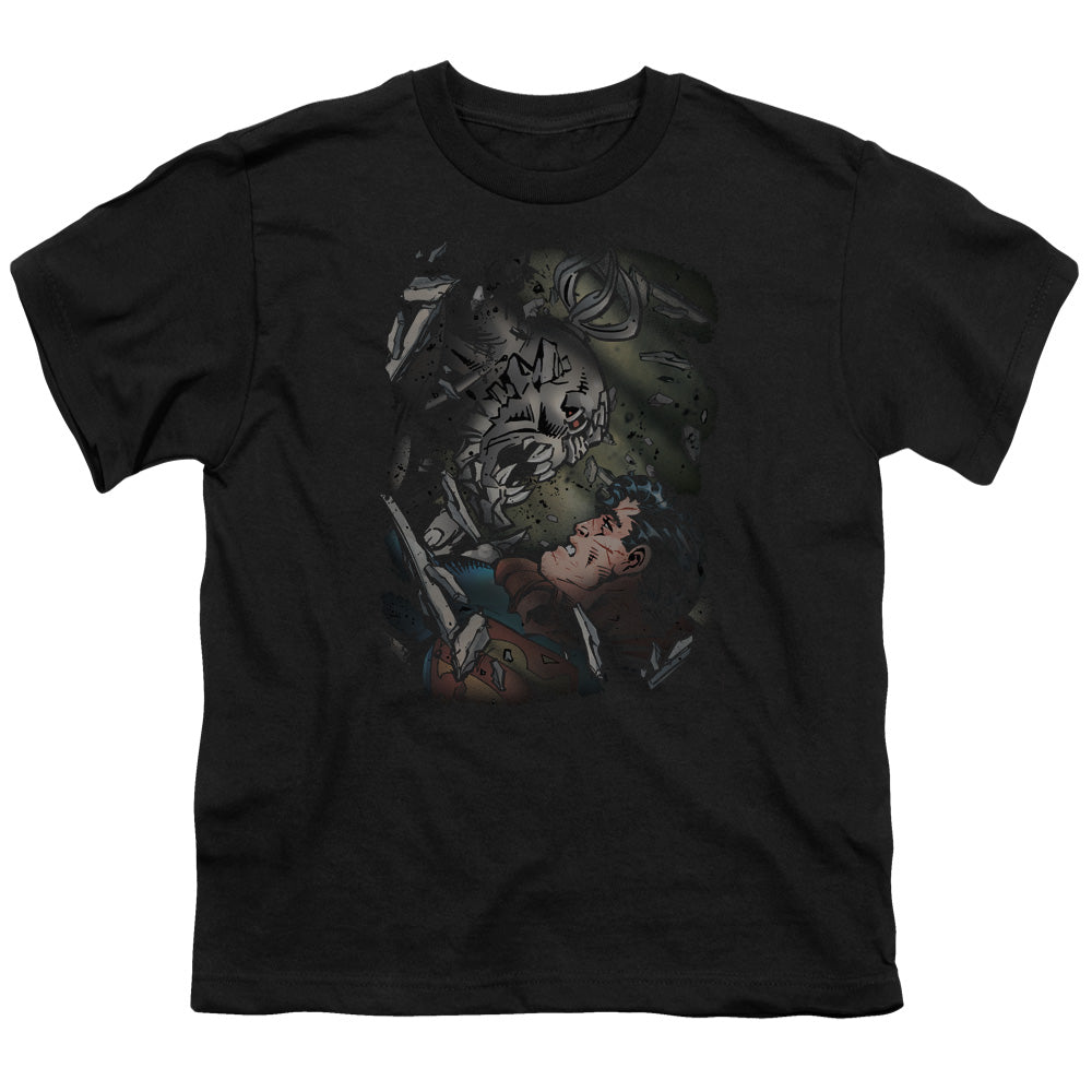 Superman - Epic Battle - Short Sleeve Youth 18/1 - Black T-shirt