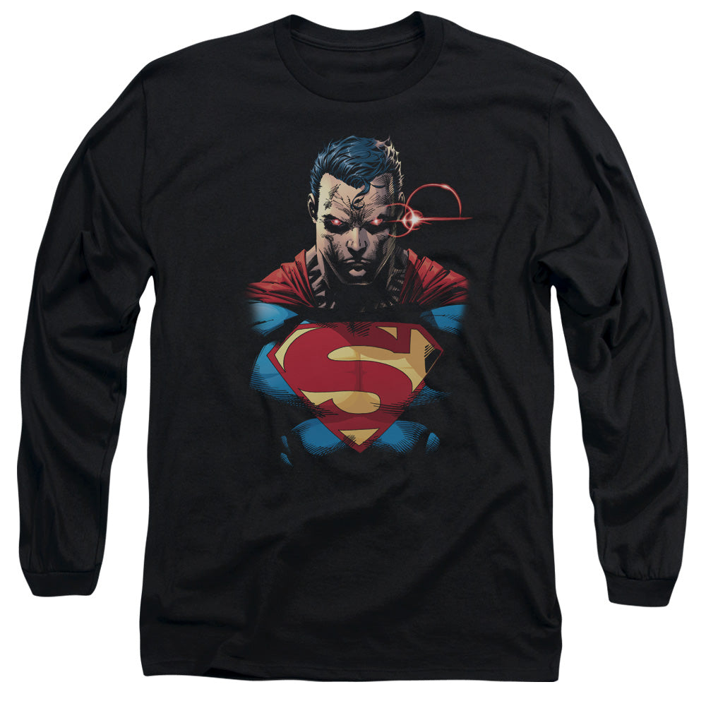 Superman - Displeased - Long Sleeve Adult 18/1 - Black T-shirt