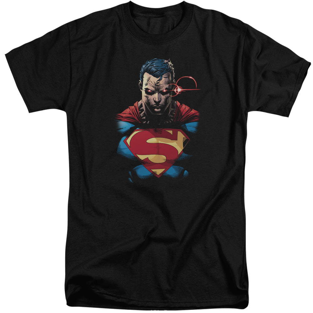 Superman - Displeased - Short Sleeve Adult Tall 18/1 - Black T-shirt