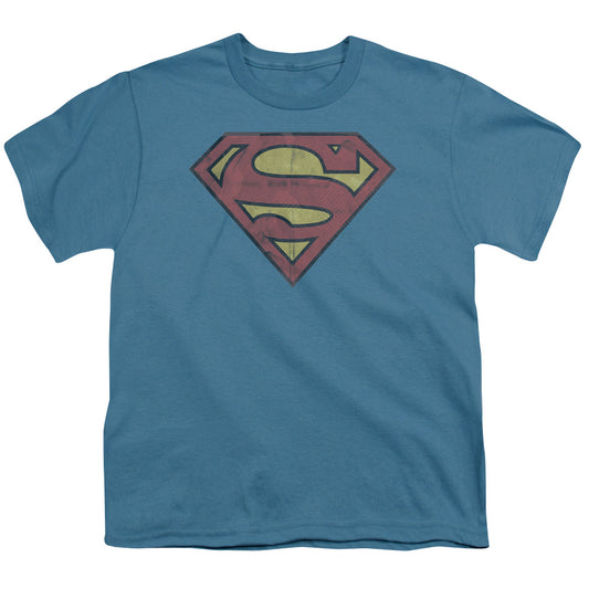 Superman - Gritty Shield - Short Sleeve Youth 18/1 - Slate T-shirt