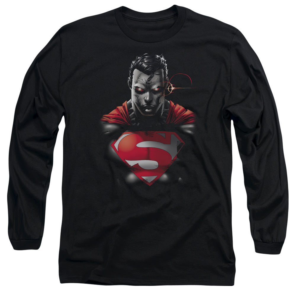 Superman - Heat Vision Charged - Long Sleeve Adult 18/1 - Black T-shirt