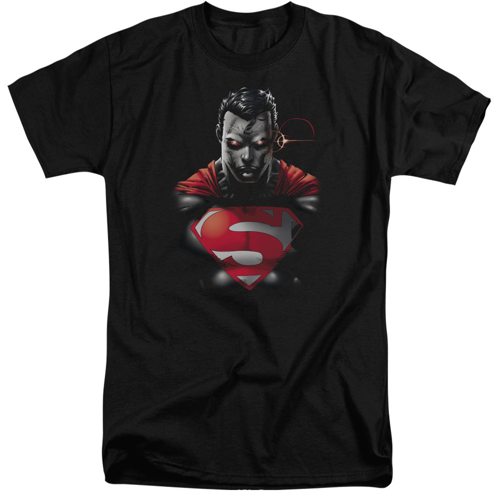 Superman - Heat Vision Charged - Short Sleeve Adult Tall - Black T-shirt