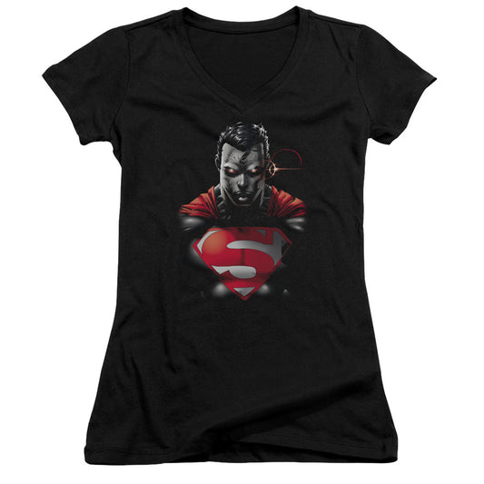 Superman - Heat Vision Charged - Junior V-neck - Black