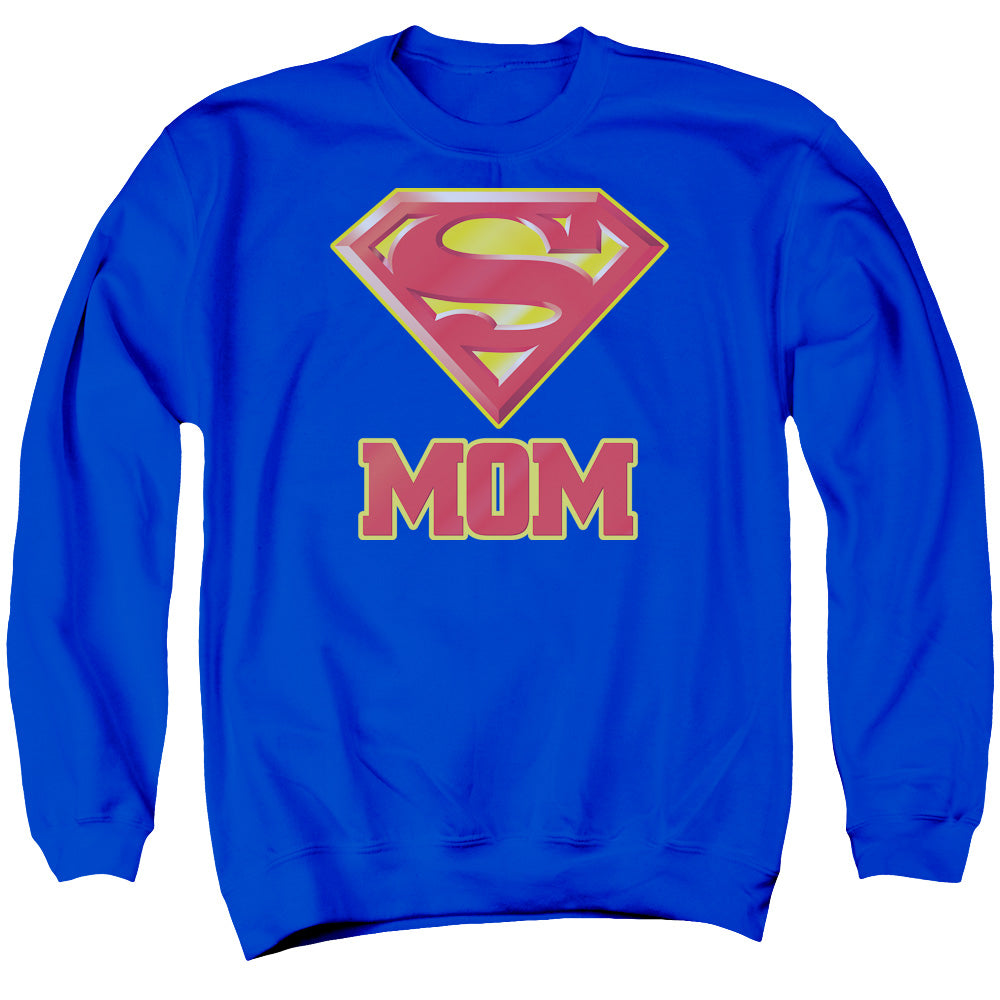 Superman - Super Mom - Adult Crewneck Sweatshirt - Royal Blue