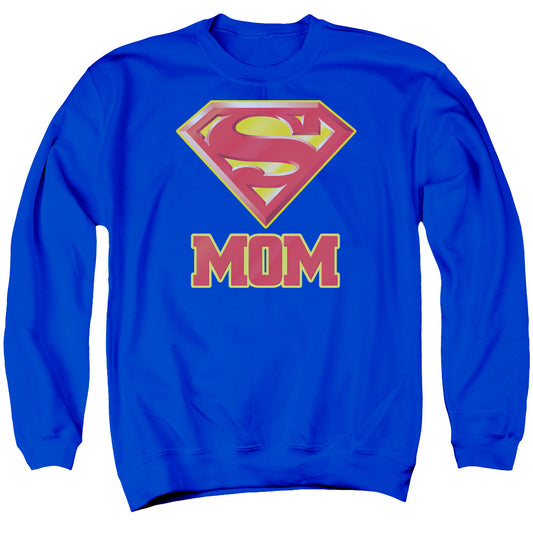 Superman - Super Mom - Adult Crewneck Sweatshirt - Royal Blue