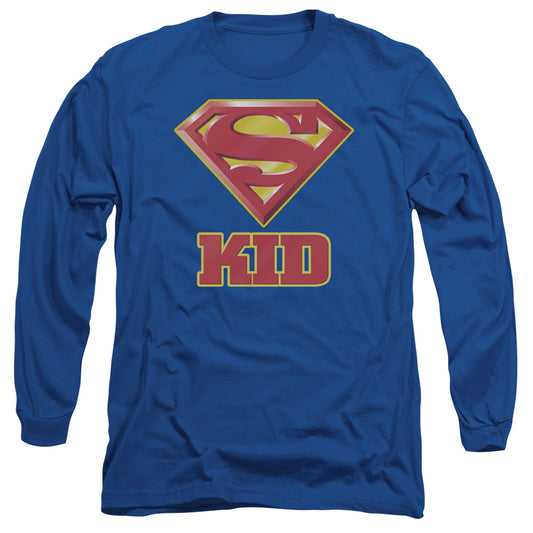 Superman - Super Kid - Long Sleeve Adult 18/1 - Royal Blue T-shirt