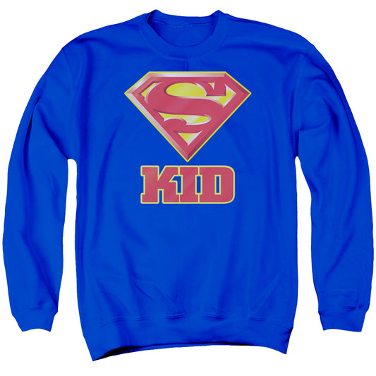 Superman - Super Kid - Adult Crewneck Sweatshirt - Royal Blue
