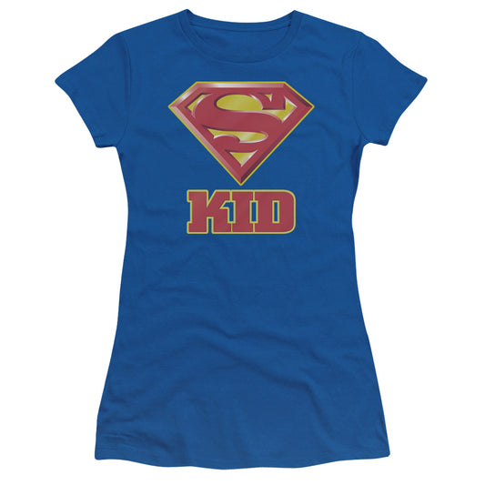 Superman - Super Kid - Short Sleeve Junior Sheer - Royal Blue T-shirt