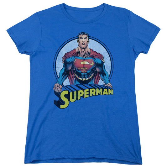 Superman - Flying High Again - Short Sleeve Womens Tee - Royal Blue T-shirt