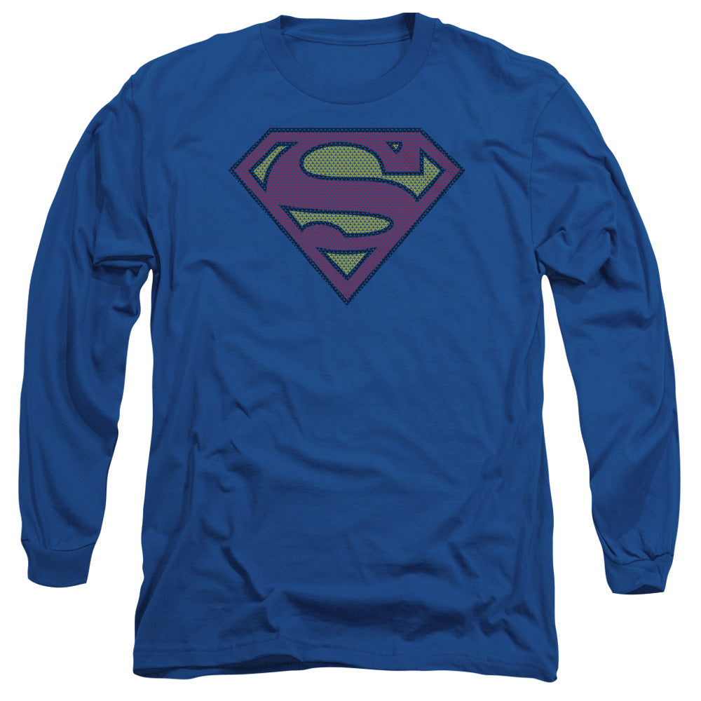 Superman - Little Logos - Long Sleeve Adult 18/1 - Royal Blue T-shirt