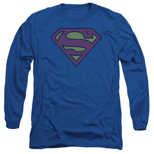 Superman - Little Logos - Long Sleeve Adult 18/1 - Royal Blue T-shirt
