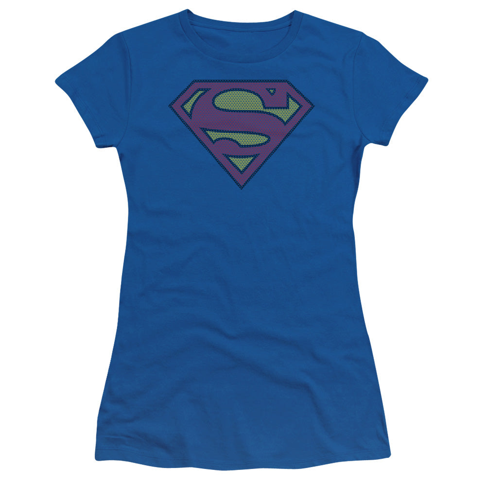 Superman - Little Logos - Short Sleeve Junior Sheer - Royal Blue T-shirt