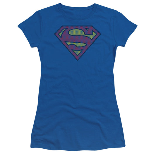 Superman - Little Logos - Short Sleeve Junior Sheer - Royal Blue T-shirt