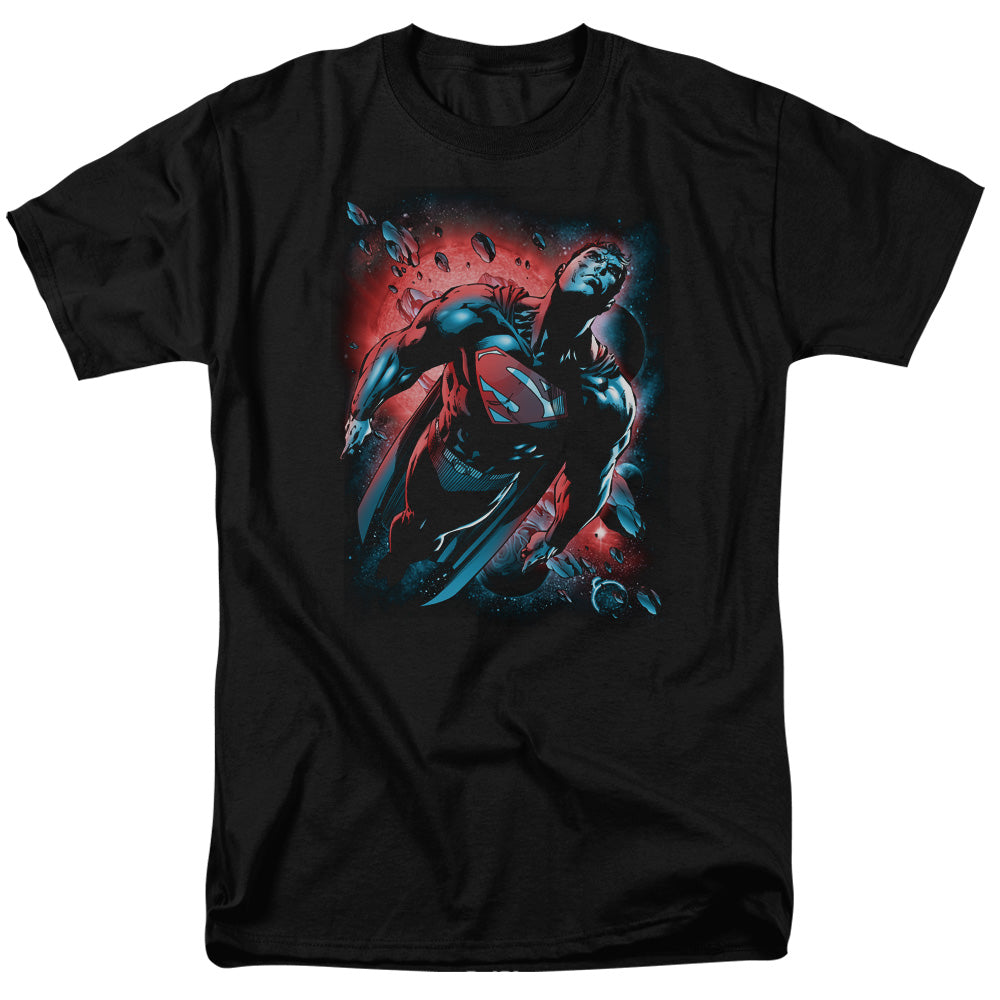 Superman - Red Sun - Short Sleeve Adult 18/1 - Black T-shirt