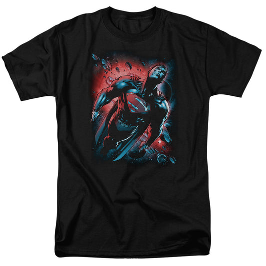Superman - Red Sun - Short Sleeve Adult 18/1 - Black T-shirt