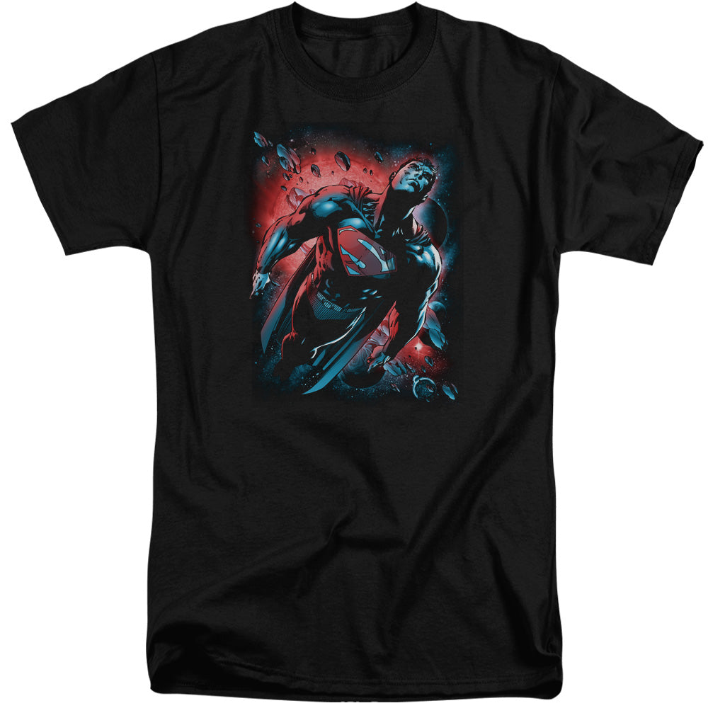 Superman - Red Sun - Short Sleeve Adult Tall - Black T-shirt