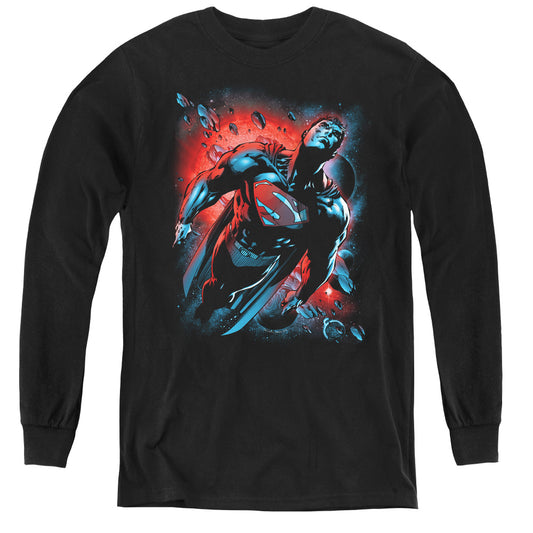 Superman - Red Sun - Youth Long Sleeve Tee - Black