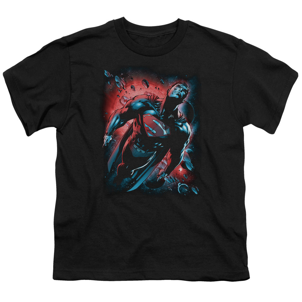 Superman - Red Sun - Short Sleeve Youth 18/1 - Black T-shirt